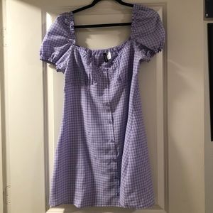 H&M Plaid off the shoulder dress